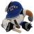 Silly Slammers caricature of MLB Hall of Fame baseball player Ken Griffey Jr. during his iconic run with the Seattle Mariners. He wears his signature backward blue baseball cap embroidered with his jersey number "24". The caricature holds a miniature plush baseball bat printed with his nickname, "JUNIOR". Produced by GGI, Silly Slammers were pellet-filled beanbag toys designed to compete with Beanie Babies. When thrown or slammed against a hard surface, an internal sound box triggers funny voice lines or sports-related catch phrases.