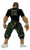 Jakks Pacific WWE Micro Aggression John Cena 2-Inch Action Figure (2006) - Collectible Toy for Ages 3+, rear view of the miniature wrestler figure wearing a black “Regret Nothing, Fear Less” T-shirt, green camouflage shorts, white wristbands, and white sneakers.