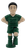 Subway Kids' Pak 2001 Soccer Kicker figure from the Team Player Action Sports series of toys. The series contained 4 different figures to collect. The soccer kicker is a woman wearing green top, shorts and shoes. The lever on the back creates a kicking action.