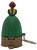 Burger King Kids' Club 2001 Shrek #3 Magic Makeover Fiona (Loose), rear view of the toy showing Fiona's green gown, red braid, ornate brown base, and attached metal key on a white background.