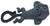 McDonald's Happy Meal Toy 2011 Rio: The Movie #8 Mauro (Loose)(Not Working), underside view of the dark gray plastic Mauro monkey toy showing its molded fur texture, tail, screws, and battery compartment details on a white background.