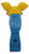Burger King Kids' Club 2003 Dexter's Laboratory Dee Dee's Hypno-Tron (Dee Only), rear view of the yellow-haired Dee Dee toy with a blue plastic handle and embossed Burger King markings