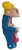 Burger King Kids' Club 2003 Dexter's Laboratory Dee Dee's Hypno-Tron (Dee Only), side view of the Dee Dee figure with blonde pigtails and striped stockings attached to a blue plastic Hypno-Tron toy.