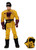 Kenner 1985 M.A.S.K. Brad "Chopper" Turner With Hocus Pocus Tactical Mask Figure, vintage yellow-and-purple action figure wearing black sunglasses and standing beside the yellow Hocus Pocus tactical mask on a white background.