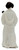 Applause 1996 Star Wars A New Hope Princess Leia 2.5" PVC Figure, rear view of the figure in a white robe with Leia’s signature dark hair buns, showing some age-related marks.