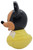 Disney 1984 Mickey Mouse Roly Poly Baby Toy Vintage Disney Wobble Toy, vintage yellow roly-poly Mickey Mouse figure shown from the side and back on a white background