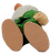 This charming vintage figure depicts Sleepy, one of Snow White’s beloved Seven Dwarfs, with his unmistakable drowsy expression, drooping eyelids, long white beard, and relaxed pose. He is dressed in a green tunic, turquoise-blue cap, burgundy pants, black belt, and tan shoes, capturing the distinctive personality of the famously tired dwarf.