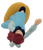 Ariel in her human form. She features her recognizable long red hair and wears a light blue full-length dress with pale blue sleeves, dark bodice, and dark shoes. Ariel stands on a gold-colored oval display base with one hand raised, creating an attractive character pose for display.