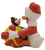 Vintage Applause Disney Donald Duck dressed as Santa opening a red and yellow Christmas present with a chipmunk inside PVC figurine