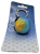 Colorful smiling alien head keyring with large black eyes on a blue Kalan display card.
