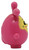 McDonald's Happy Meal Toy 2020 Pikmi Pops #6 Ebby the Bunny (Loose), pink bunny-shaped toy shown from the side against a white background, with a yellow face, long ears, and a rounded body.