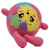 McDonald's Happy Meal Toy 2020 Pikmi Pops #6 Ebby the Bunny (Loose), pink bunny toy with a round, colorful patchwork face, large cartoon eyes, and seated legs on a white background.