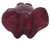 McDonald's Happy Meal Toy 2000 Monster Crazy Bones #3 Eggy Figure Red Jelly (Loose), translucent dark red jelly-style Eggy figure shown from the front on a white background.