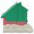 Barbie McDonald's Happy Meal Toy 1995 Totally Toy Holiday #3 Polly Pocket Playset (Loose), close-up side view of a miniature green-roofed pink house on a white base, photographed against a plain white background.