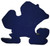 Draben's Toyland Notre Dame Fighting Irish Leprechaun Wooden Cutout – 12" Glitter Decor, back view of the 12-inch navy wooden leprechaun silhouette on a white background