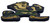 Draben's Toyland Notre Dame Fighting Irish Leprechaun Wooden Cutout – 12" Glitter Decor, glitter-covered wooden cutout featuring a Notre Dame leprechaun in green, navy, and gold on a white background