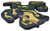 Draben's Toyland Notre Dame Fighting Irish Leprechaun Wooden Cutout – 12" Glitter Decor, close-up of a navy, green, and gold wooden leprechaun cutout with glitter accents, shown from an angled side view.