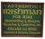 Authentic Irishman for Hire wooden sign with yellow lettering, green shamrocks, and a red molded frame.