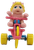 McDonald's Happy Meal Toy of Baby Miss Piggy riding on an old-fashioned three-wheeled bike (tricycle) with a large front wheel for ages 1+.