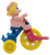 McDonald's Happy Meal Toy of Baby Miss Piggy riding on an old-fashioned three-wheeled bike (tricycle) with a large front wheel for ages 1+.