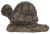 Side view of resin turtle figurine with textured shell and sculpted base