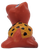 Rear view of vintage ceramic turtle with small pointed tail