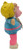 Cabbage Patch Kids 1984 Cabbage Patch Kids Poseable Rubber Girl Figure Blonde Hair Blue Dress 3.5", side view of a vintage blonde-haired figure wearing a blue dress with pink trim, pink pants, and cream shoes, holding a small pink doll