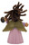 1994 McDonald's Happy Meal Cabbage Patch Kids Mimi Kristina Christmas Angel 3.5-inch Figure, rear view of the small angel figure showing brown yarn hair, olive-green wings, and a pink dress against a white background.
