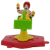 Front view of Ronald McDonald seated in green carnival carousel ride from 1990