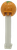 Rear of Pumpkin PEZ head showing hinge and dispenser construction