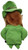 Winning Edge Designs Bob Murphy Leprechaun Plush Golf Club Driver Headcover, rear view of a plush leprechaun wearing a green hat and outfit with reddish-brown hair.