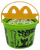 2026 McDonald’s green Maleficent Boo Bucket with yellow handle and sticker sheet