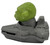 McDonald’s 2021 Star Wars Yoda Jedi Disc Launcher #3 – Missing Discs, green Yoda figure mounted on a gray spaceship-shaped launcher, shown in side view on a white background without discs.