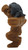 2010 McDonald’s Hot Wheels Battle Force 5 Captain Kalus 1.75-inch Figure Only, close-up of the brown character figure wearing a dark gray helmet and raising both fists against a white background.