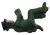 Opposite side of green cast iron driver figure showing paint wear