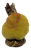 Rear view of miniature snail figurine showing yellow shell with orange shading