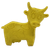 Vintage Diener yellow cow eraser showing cartoon face and molded spots