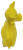 Top view of yellow cow eraser showing molded details and surface marks