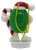 Back of vintage Green M&M ornament with yellow hanging cord