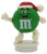 Front view of 1989 Green M&M ice skating Christmas ornament