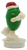 Side view of Green M&M ice skating figure in a Santa hat