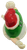 Top view of Santa hat showing holes for the missing hanging cord