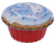 Side view of Archie McPhee Accoutrements cupcake tin with sprinkle design