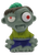 Schylling zombie vinyl squeeze toy front view with exposed green brain and bulging eye