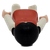 Top view of vintage Playmobil figure showing black hair and red vest