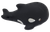 Opposite side of killer whale squeeze toy showing white patches and surface wear
