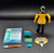 Playmates Star Trek The Next Generation Geordi LaForge in Dress Uniform Action Figure Toy (Loose), with accessories including a stand, card, and other small items.