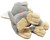 Disney Store Exclusive Lady & the Tramp Mini Bean Bag Tramp 6.5' plush toy, a soft gray and beige stuffed animal resembling the character Tramp from Disney's Lady & the Tramp, with detailed paws and face.