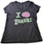 Unknown I Brain Zombies V-neck Womens T-shirt, Black, size L, featuring a pink brain graphic and the text 'I Zombies' on the front.