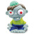 Schylling I POP Zombies - Grey Zombie/ Green Brain Squeeze Novelty Toy, a zombie figurine with a brain and a humorous, exaggerated expression.